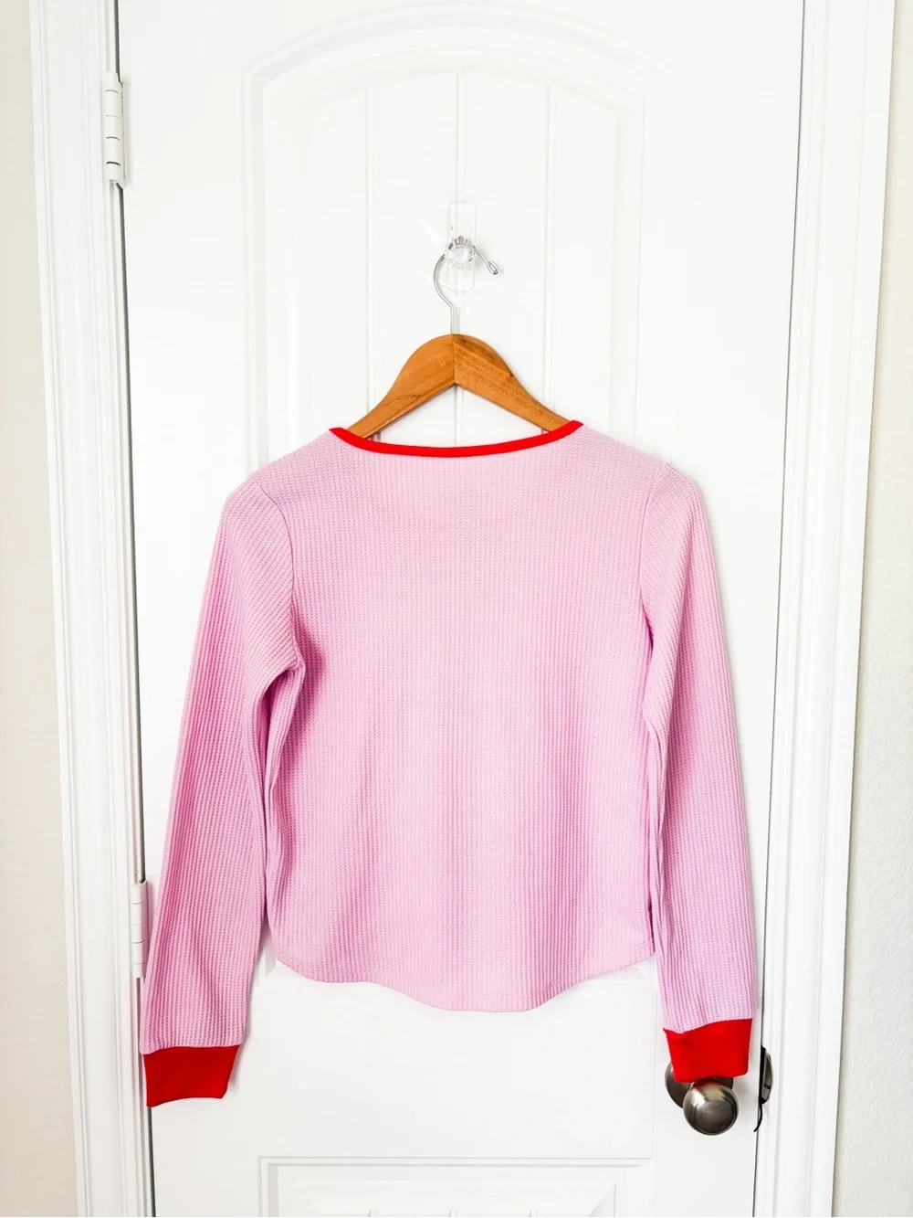 American Girl Pink Holiday Christmas Merry Everything Pajama Top Size L 14/16